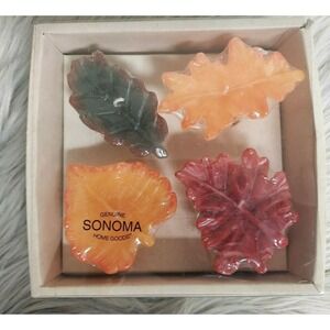 NEW Sonoma Home Goods Fall Leaves Candles Lot of‎ 4 Per Package